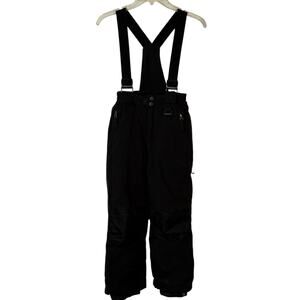 Weatherproof 32 Degrees Kids Black Bib-Style Convertible Snow/Ski Pants sz 7/8